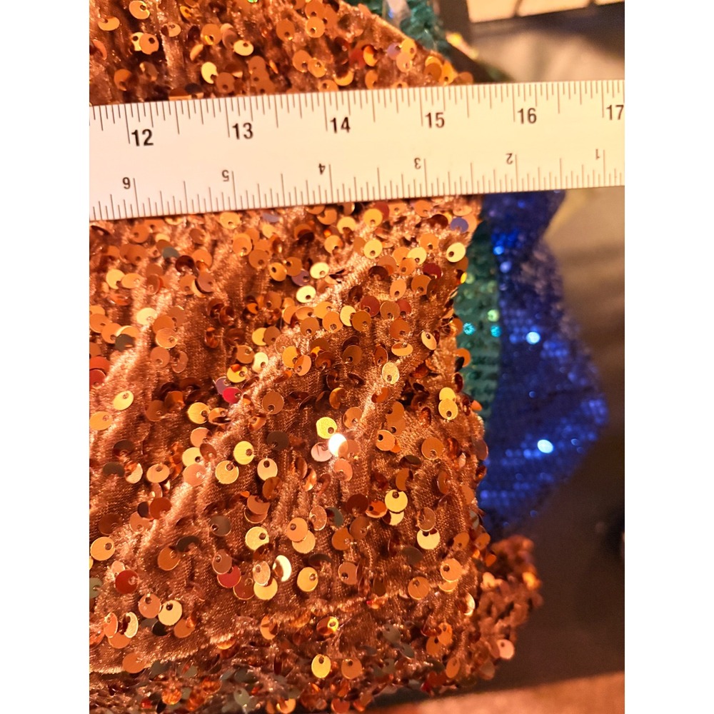 Y2K Blush B.J. Bronze Sequin Mini Dress Women Copper Sparkly Cocktail Party - Picture 4 of 4
